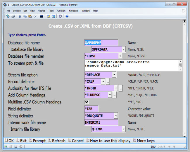 CRTCSV v3.1 *CMD Example 1