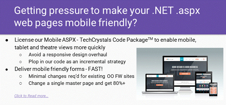 Enabling ASP.NET web forms for user-friendly Mobile