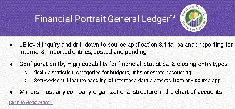 Financial Portrait General Ledger Tidbits