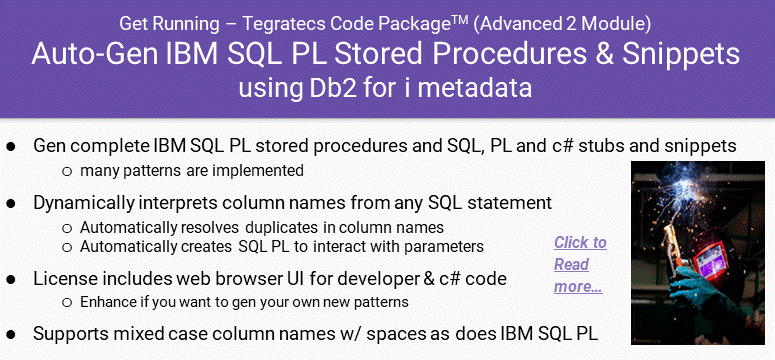 Auto-Gen IBM SQL PL Source and Snippets
