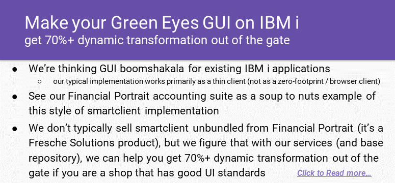 Make your green eyes GUI on IBM iB