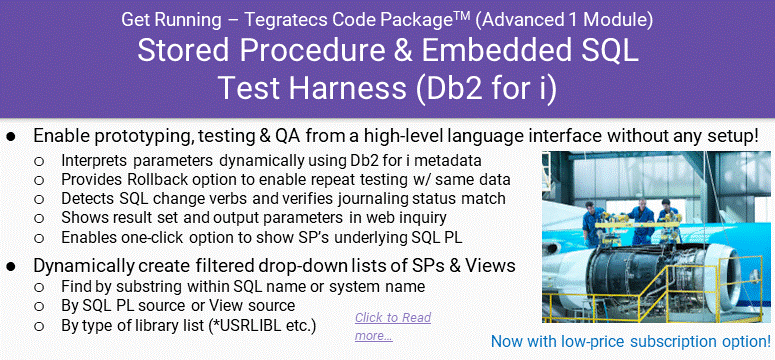 Stored Procedures Test Harness (Db2 for i)